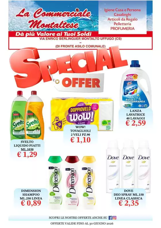Volantino La Commerciale Montaltese | Special offer | 2026-05-30T00:00:00.000Z - 2026-06-30T00:00:00.000Z