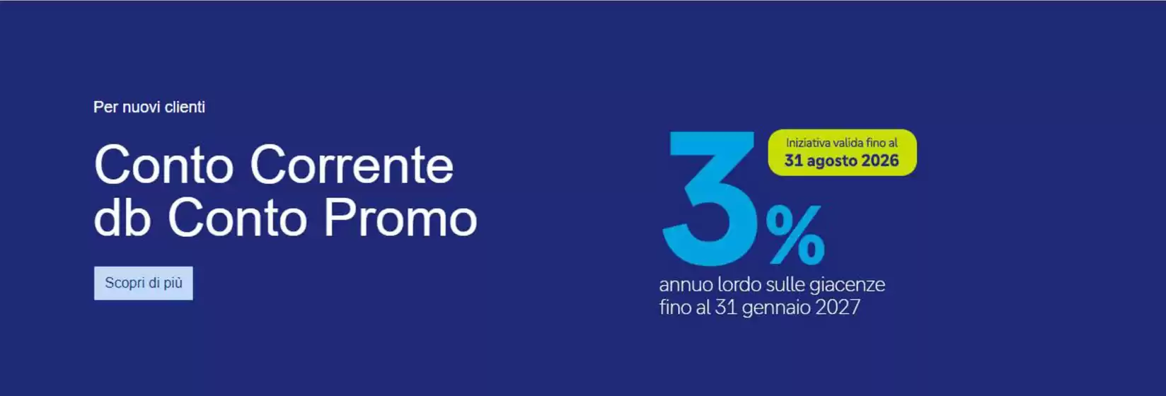 Volantino Deutsche Bank a Castelseprio | 3% | 2026-06-01T00:00:00.000Z - 2026-08-31T00:00:00.000Z