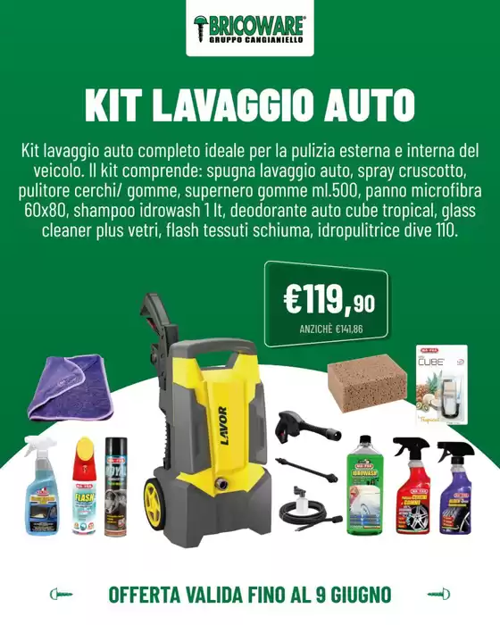 Volantino Bricoware | Kit lavaggio auto | 2026-06-02T00:00:00.000Z - 2026-06-09T00:00:00.000Z
