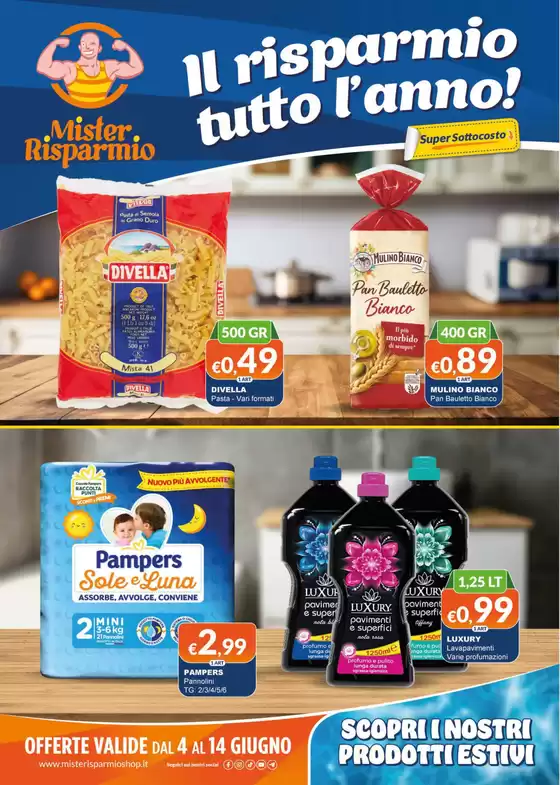 Volantino Mister Risparmio | Il risparmio tutto l'anno! | 2026-06-04T00:00:00.000Z - 2026-06-14T00:00:00.000Z