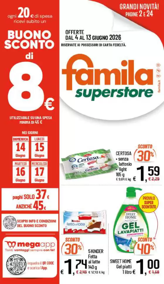 Volantino Famila | Offerte | 2026-06-04T00:00:00.000Z - 2026-06-13T00:00:00.000Z