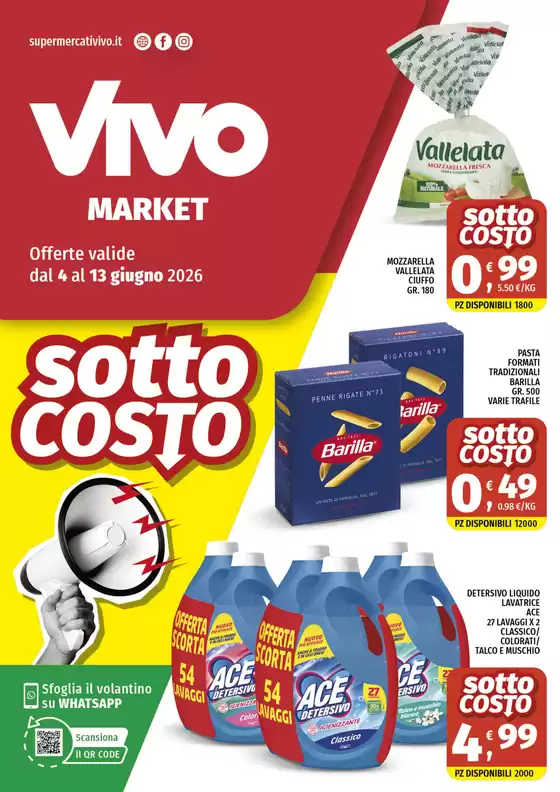 Volantino Vivo Supermercati | Sottocosto | 2026-06-04T00:00:00.000Z - 2026-06-13T00:00:00.000Z