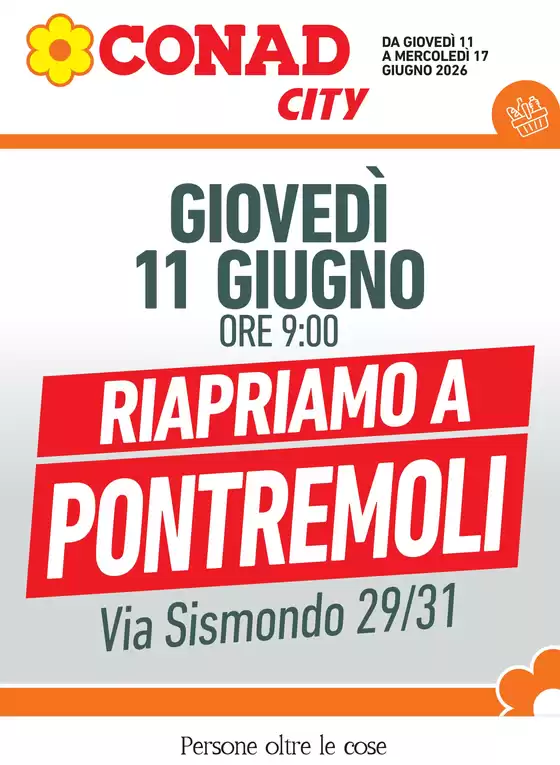 Volantino Conad City | RIAPERTURA | 2026-06-11T00:00:00.000Z - 2026-06-17T00:00:00.000Z