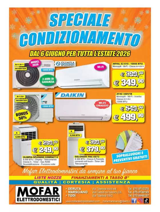 Volantino Mofar Elettrodomestici | Speciale condizionamento | 2026-06-06T00:00:00.000Z - 2026-09-22T00:00:00.000Z