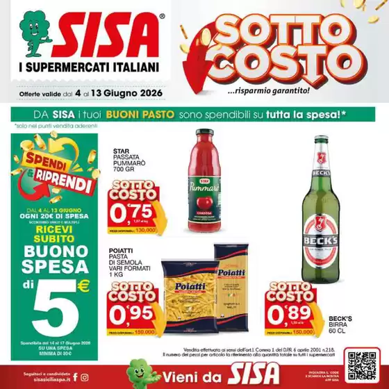 Volantino Sisa | Sottocosto | 2026-06-04T00:00:00.000Z - 2026-06-17T00:00:00.000Z