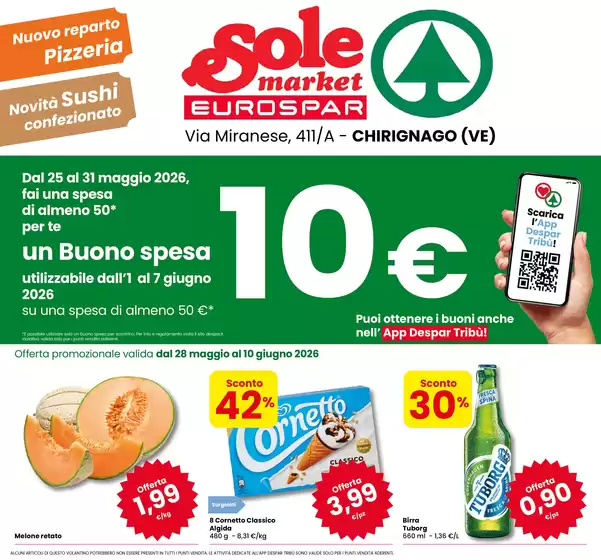 Volantino Eurospar a San Gregorio da Sassola | Un buono spesa 10% | 2026-05-25T00:00:00.000Z - 2026-06-10T00:00:00.000Z