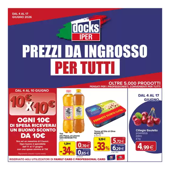 Volantino Docks Iper | Prezzi da ingrosso per tutti | 2026-06-04T00:00:00.000Z - 2026-06-17T00:00:00.000Z