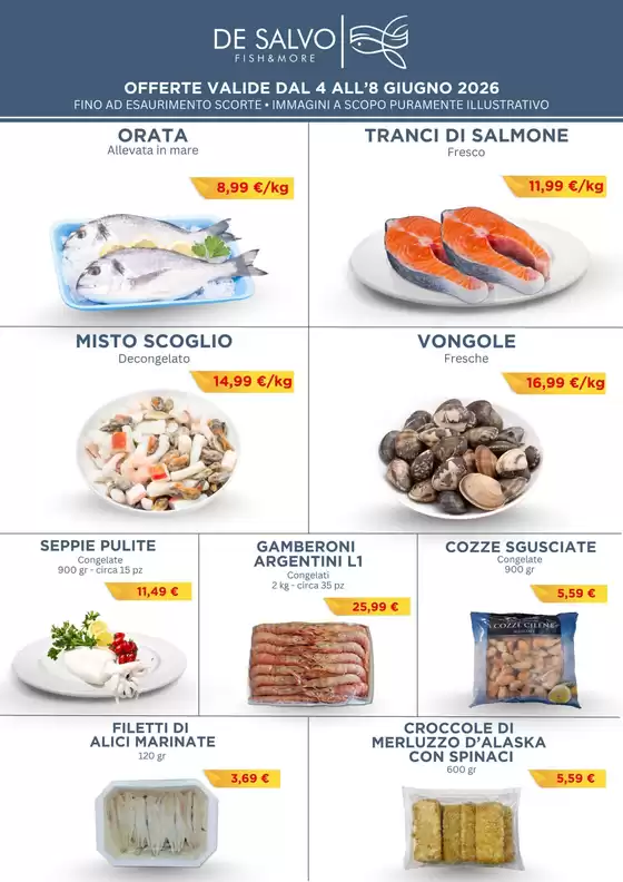 Volantino Pescheria De Salvo | Offerte valide dal 4 all 8 giugno 2026 | 2026-06-04T00:00:00.000Z - 2026-06-08T00:00:00.000Z