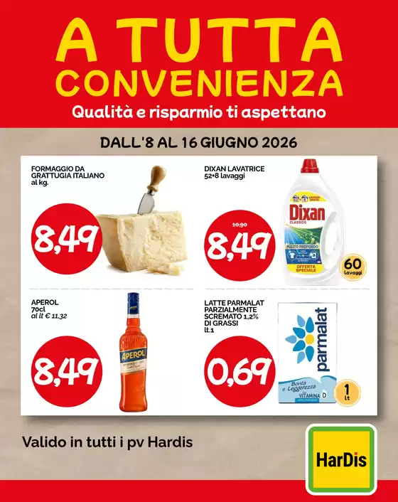 Volantino Hardis a Papozze | A tutta convenienza | 2026-06-08T00:00:00.000Z - 2026-06-16T00:00:00.000Z