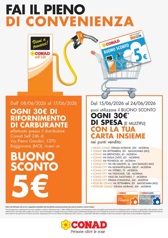 Volantino Pet Store Conad | BUONO SCONTO 5€ DISTRIBUTORE MODENA | 2026-06-08T00:00:00.000Z - 2026-06-24T00:00:00.000Z