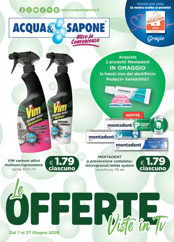 Volantino Acqua & Sapone | Le offerte viste in Ti | 2026-06-07T00:00:00.000Z - 2026-06-27T00:00:00.000Z