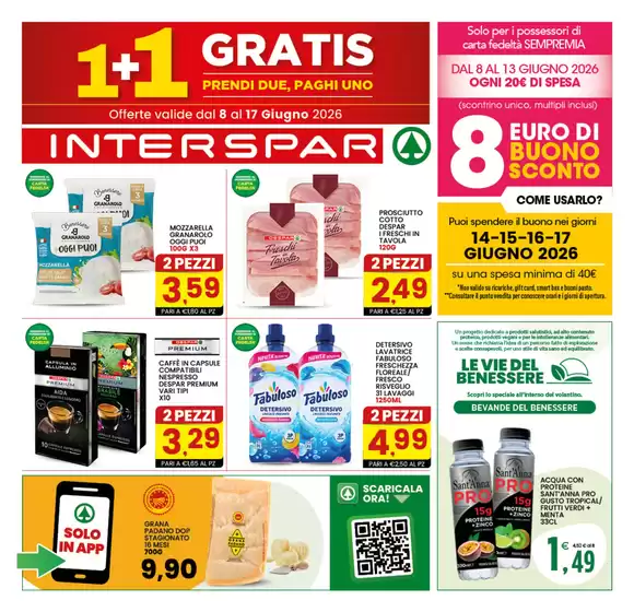 Volantino Interspar | 1+1 gratis | 2026-06-08T00:00:00.000Z - 2026-06-17T00:00:00.000Z