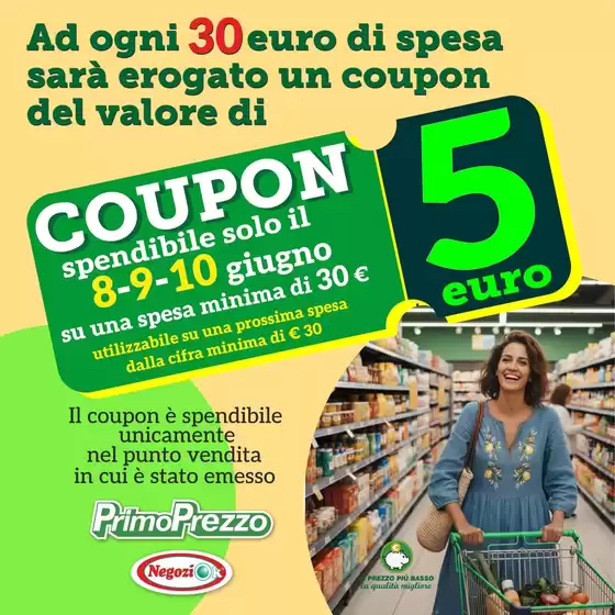 Volantino PrimoPrezzo | Cupon 5€ | 2026-06-08T00:00:00.000Z - 2026-06-10T00:00:00.000Z