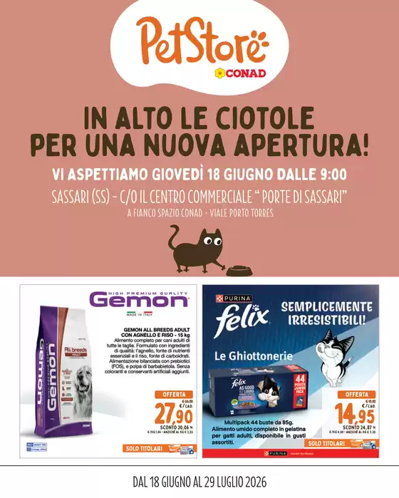 Volantino Pet Store Conad | NUOVA APERTURA | 2026-06-18T00:00:00.000Z - 2026-07-29T00:00:00.000Z