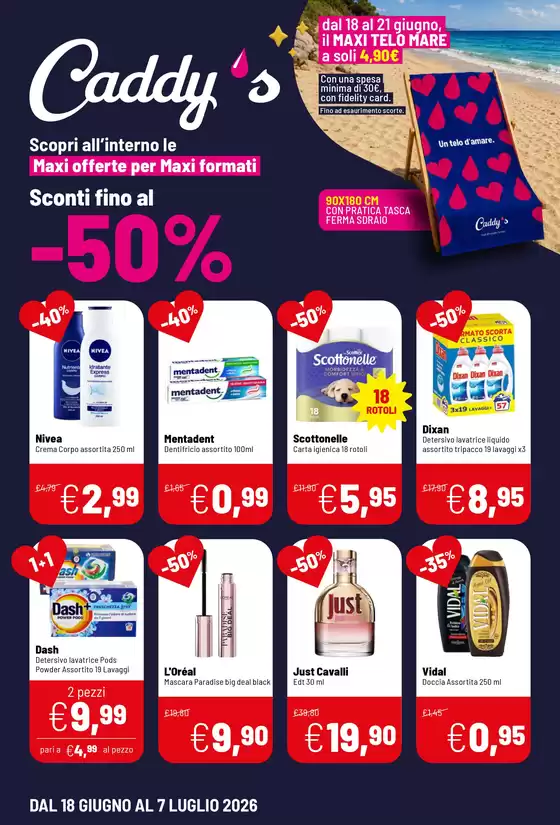 Volantino Caddy's | Sconti fino al -50% | 2026-06-18T00:00:00.000Z - 2026-07-07T00:00:00.000Z