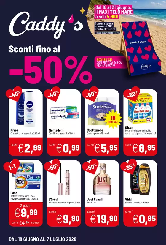 Volantino Caddy's | Sconti fino al -50%. | 2026-06-18T00:00:00.000Z - 2026-07-07T00:00:00.000Z