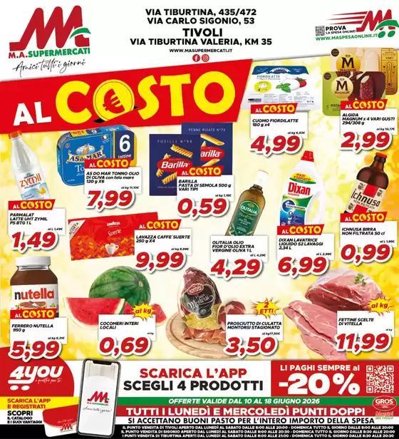 Volantino MA Supermercati | Al costo | 2026-06-10T00:00:00.000Z - 2026-06-18T00:00:00.000Z