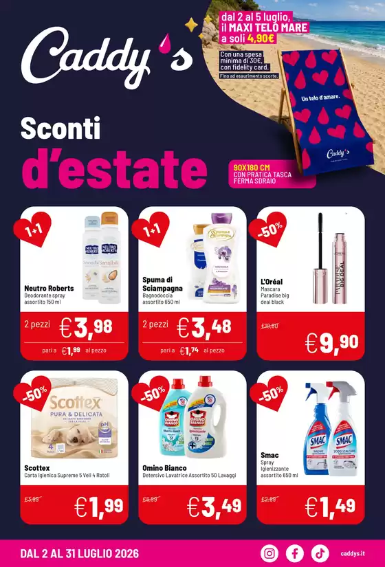 Volantino Caddy's | Sconti d'estate | 2026-07-02T00:00:00.000Z - 2026-07-31T00:00:00.000Z