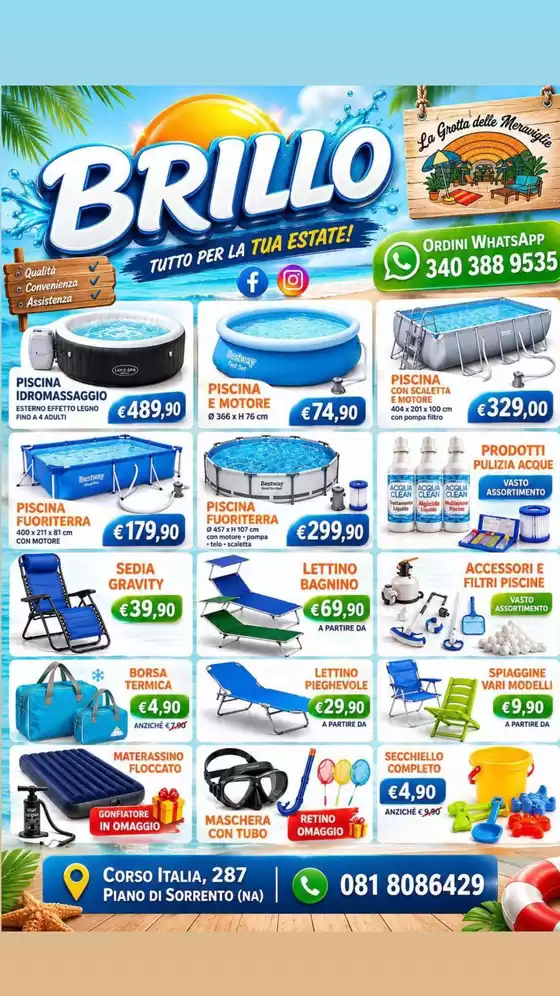 Volantino Brillo | Tutto per la tua estate! | 2026-06-09T00:00:00.000Z - 2026-08-31T00:00:00.000Z