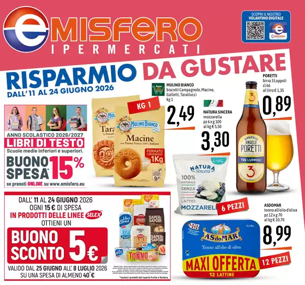 Volantino Emisfero | Risparmio da gustare | 2026-06-11T00:00:00.000Z - 2026-06-24T00:00:00.000Z