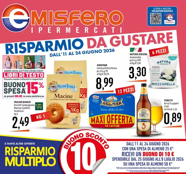 Volantino Emisfero | Risparmio da gustare | 2026-06-11T00:00:00.000Z - 2026-06-24T00:00:00.000Z