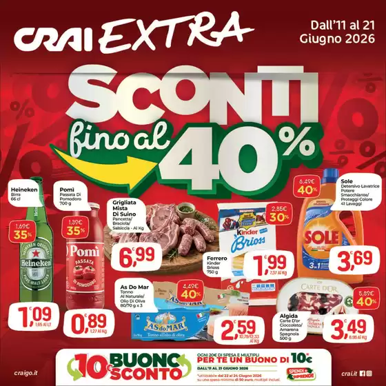 Volantino Crai | SCONTI FINO AL 40 | 2026-06-11T00:00:00.000Z - 2026-06-21T00:00:00.000Z
