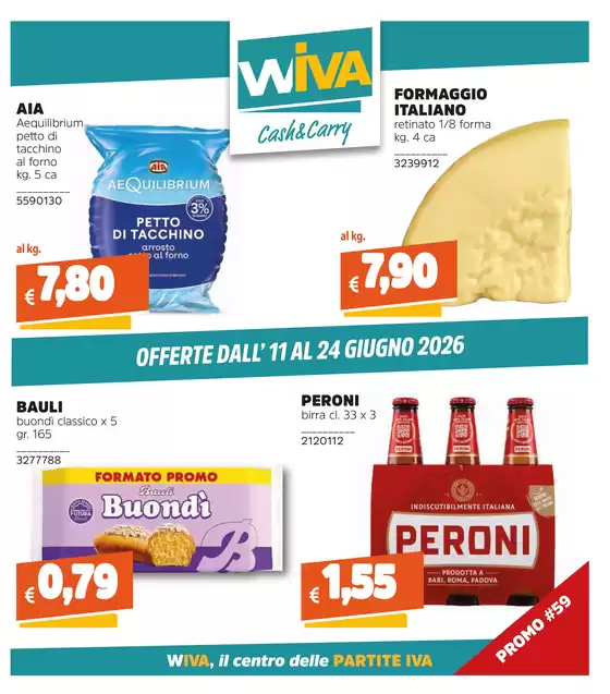Volantino Wiva Cash&Carry | Offerte dal 11 al 24 Giugno 2026 | 2026-06-11T00:00:00.000Z - 2026-06-24T00:00:00.000Z