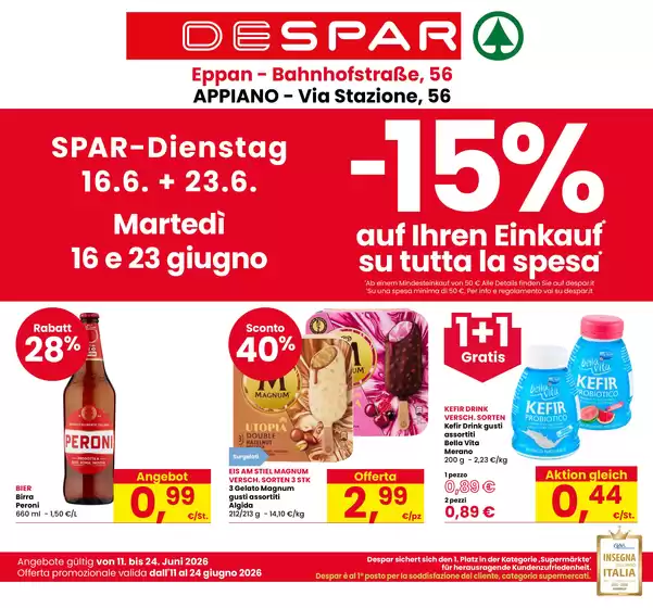 Volantino Despar | Affari esclusivi | 2026-06-11T00:00:00.000Z - 2026-06-24T00:00:00.000Z