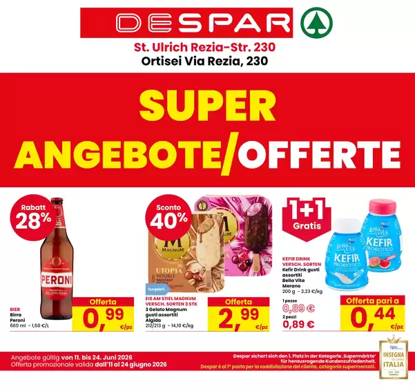 Volantino Despar | Affari e offerte | 2026-06-11T00:00:00.000Z - 2026-06-24T00:00:00.000Z