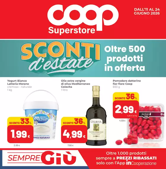 Volantino Superstore Coop | Sconti d'estate | 2026-06-11T00:00:00.000Z - 2026-06-24T00:00:00.000Z