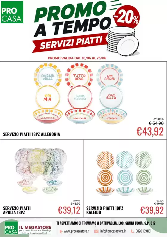 Volantino Procasa | Promo a tempo servizi piatti | 2026-06-11T00:00:00.000Z - 2026-06-25T00:00:00.000Z
