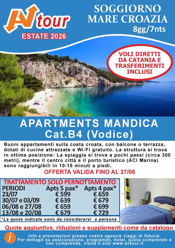 Volantino Av Tour a Paolisi | Appartament Mandica | 2026-06-12T00:00:00.000Z - 2026-06-27T00:00:00.000Z