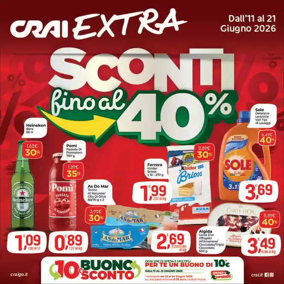 Volantino Crai a Veduggio con Colzano | SCONTI FINO AL 40 | 2026-06-11T00:00:00.000Z - 2026-06-21T00:00:00.000Z