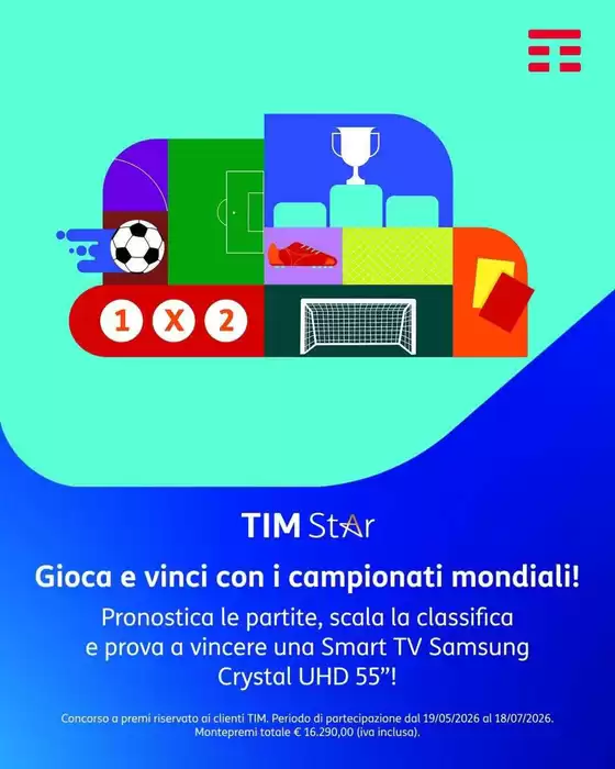 Volantino TIM a Santa Cristina Gela | Offerte Tim | 2026-05-19T00:00:00.000Z - 2026-07-18T00:00:00.000Z
