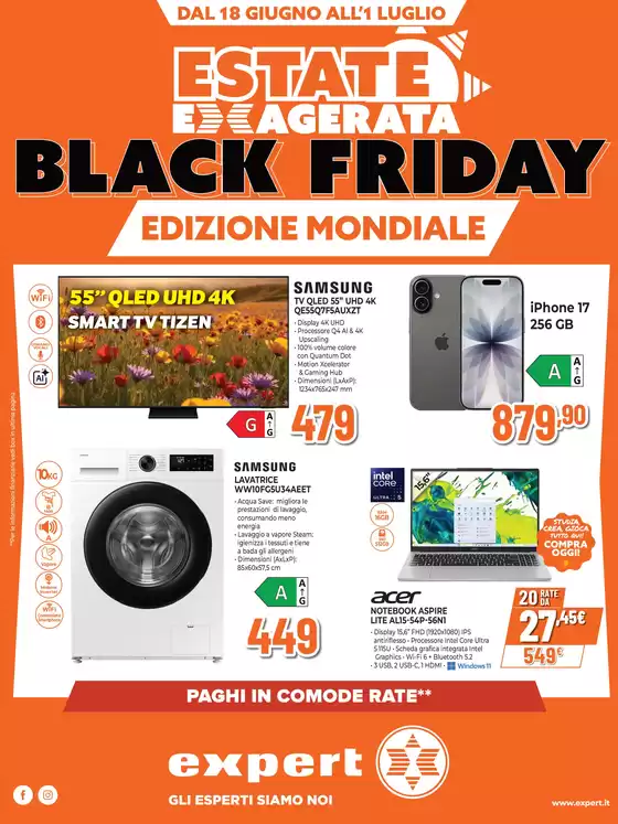 Volantino Expert a Azzone | Estate Exagerata Black Friday | 2026-06-18T00:00:00.000Z - 2026-07-01T00:00:00.000Z