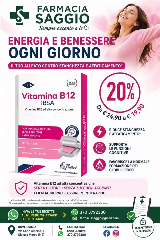 Volantino Farmacia Saggio | Energia e benessere ogni giorno | 2026-06-15T00:00:00.000Z - 2026-06-21T00:00:00.000Z