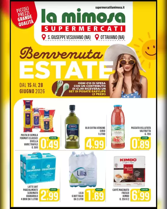 Volantino La Mimosa Supermercati | Benvenuta estate | 2026-06-15T00:00:00.000Z - 2026-06-28T00:00:00.000Z