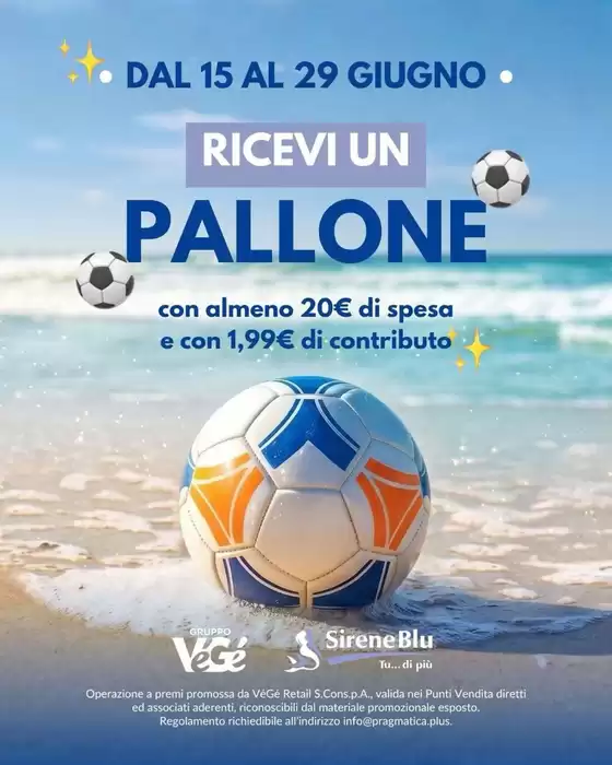 Volantino Sirene Blu | Ricevi un pallone | 2026-06-15T00:00:00.000Z - 2026-06-29T00:00:00.000Z