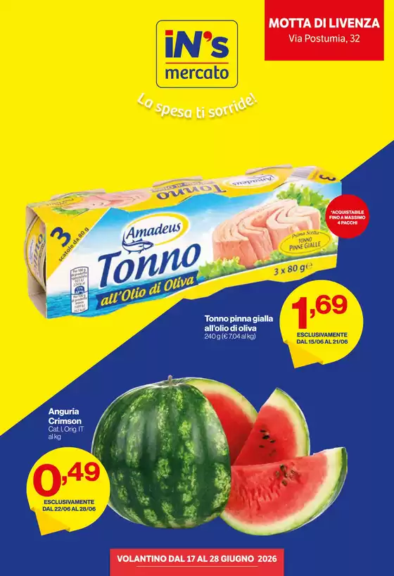 Volantino IN'S | La spesa ti sorride! | 2026-06-17T00:00:00.000Z - 2026-06-28T00:00:00.000Z