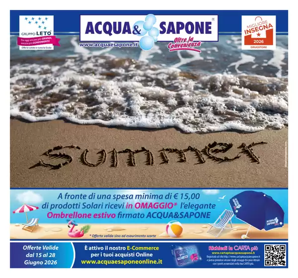 Volantino Acqua & Sapone a Palmanova | Summer  | 2026-06-15T00:00:00.000Z - 2026-06-28T00:00:00.000Z