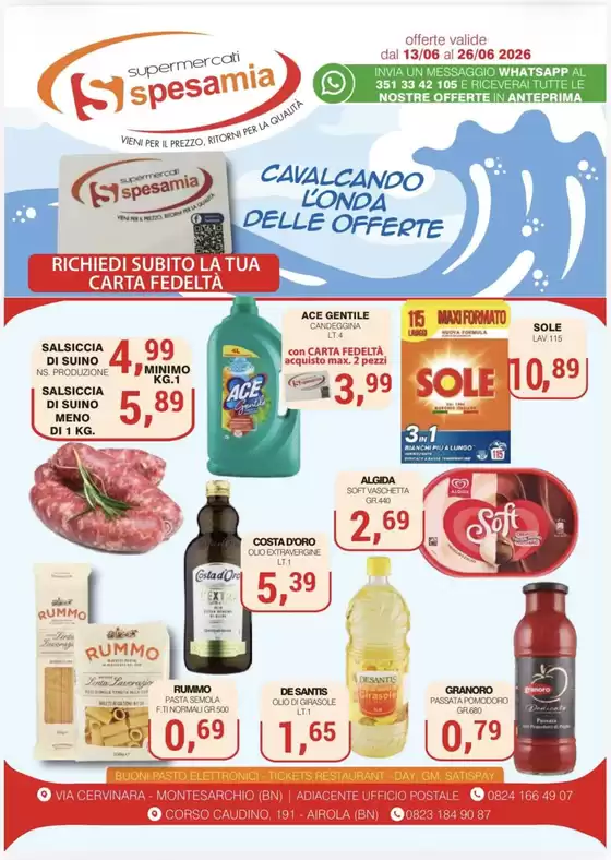 Volantino Supermercati Spesa Mia | Cavalcando l'onda delle offerte | 2026-06-13T00:00:00.000Z - 2026-06-26T00:00:00.000Z