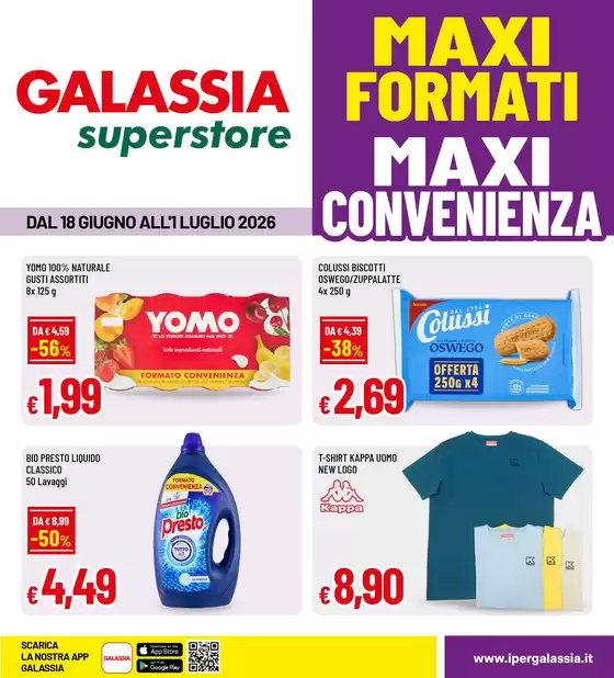 Volantino Galassia | Maxi formati maxi convenienza | 2026-06-18T00:00:00.000Z - 2026-07-01T00:00:00.000Z