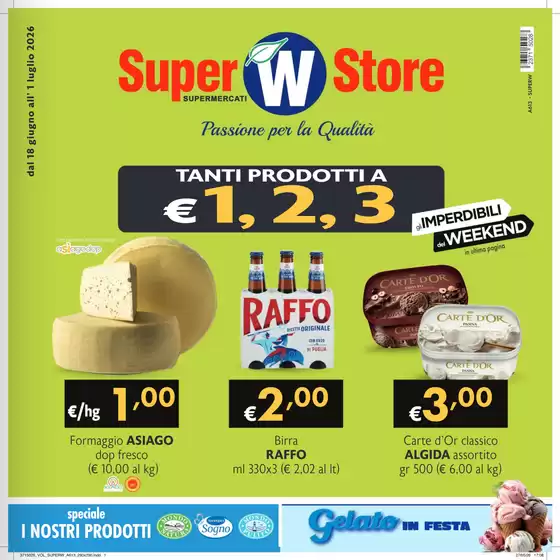 Volantino Super W | Tanti prodotti a € 1, 2, 3 | 2026-06-18T00:00:00.000Z - 2026-07-01T00:00:00.000Z