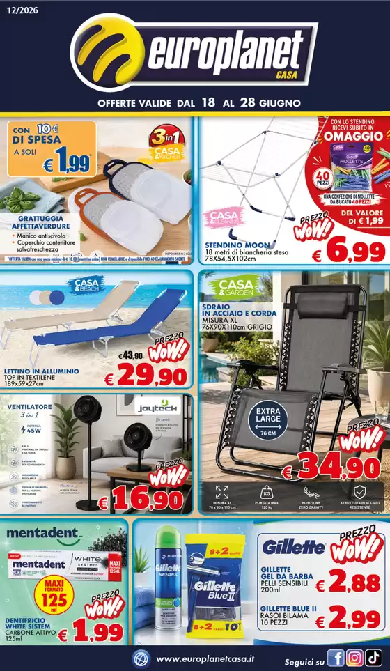 Volantino Europlanet Casa a Vimodrone | Offerte valide dal 18 al 28 Giugno | 2026-06-18T00:00:00.000Z - 2026-06-28T00:00:00.000Z
