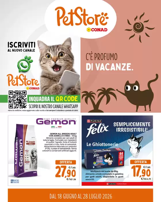 Volantino Pet Store Conad | C'è profumo di vacanze | 2026-06-18T00:00:00.000Z - 2026-06-28T00:00:00.000Z