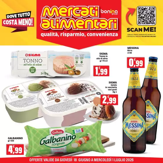 Volantino Mercati Alimentari | Dove tutto costa meno! | 2026-06-18T00:00:00.000Z - 2026-07-01T00:00:00.000Z