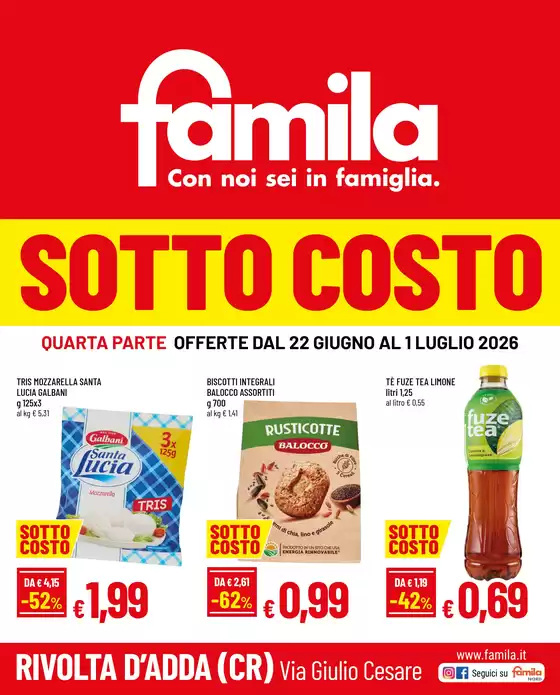 Volantino Famila a Lurano | SOTTO COSTO | 2026-06-22T00:00:00.000Z - 2026-07-01T00:00:00.000Z