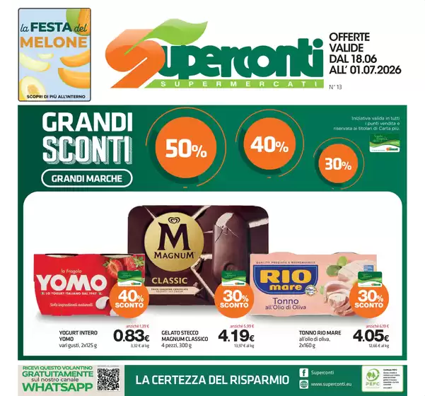 Volantino Superconti | Grandi sconti | 2026-06-18T00:00:00.000Z - 2026-07-01T00:00:00.000Z