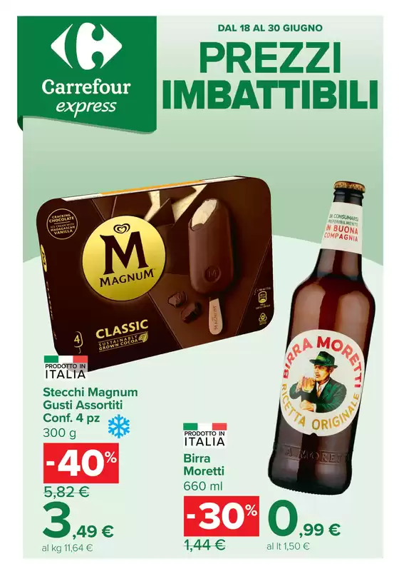 Volantino Carrefour Express a Provaglio d'Iseo | Prezzi imbattibili | 2026-06-18T00:00:00.000Z - 2026-06-30T00:00:00.000Z