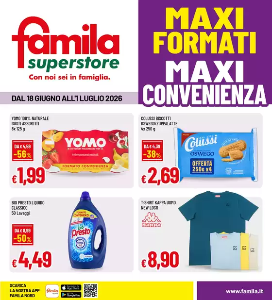 Volantino Famila Superstore | Maxi formati maxi convenienza | 2026-06-18T00:00:00.000Z - 2026-07-01T00:00:00.000Z